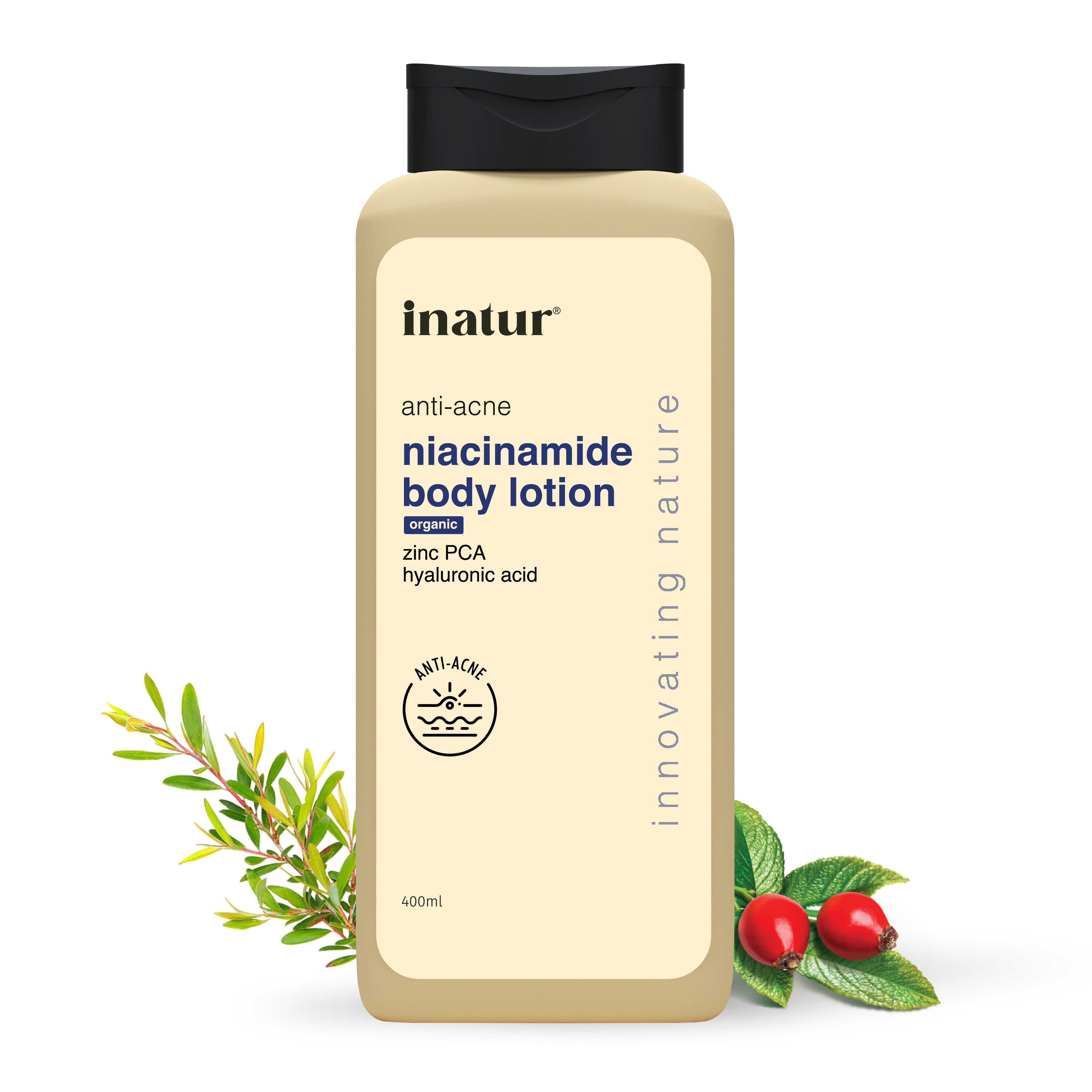 Niacinamide body lotion Organic with zinc PCA  hyaluronic