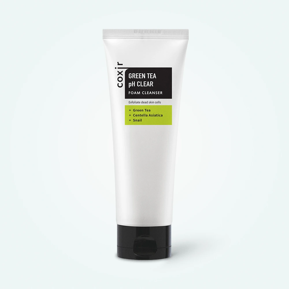 Coxir Green Tea pH Clear Foam Cleanser. 